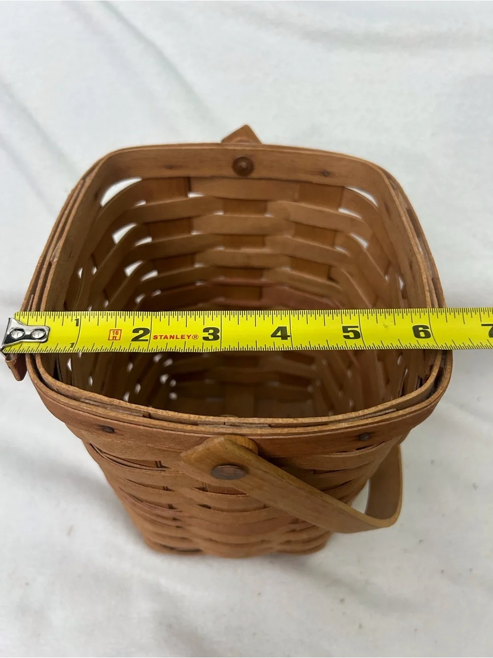 Longaberger 1987 Tall Square Basket with Handle